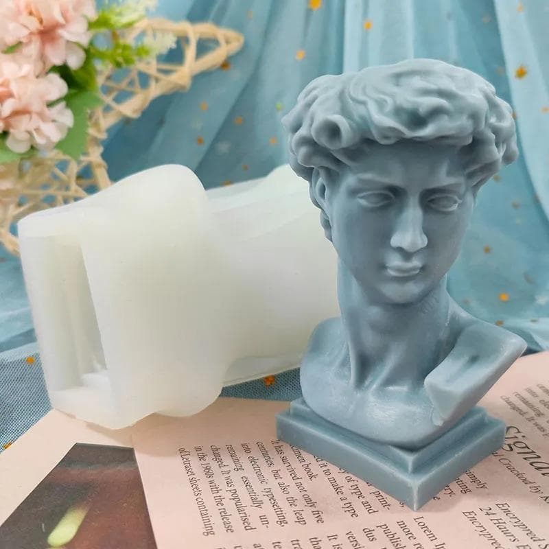 David Cabeça Vaso De Flores Molde Concreto Silicone Plantador Gesso 3D Arte Secas Recipiente Caneta Titular Moldes Decor