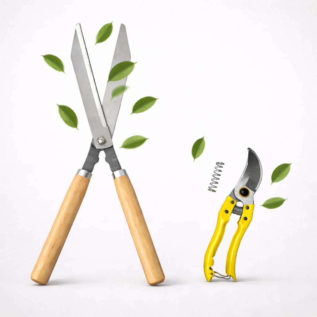Kit Tesoura Cerca Viva + Tesoura Poda Ramos Profissional  Gramas galhos folhas plantas jardinagem