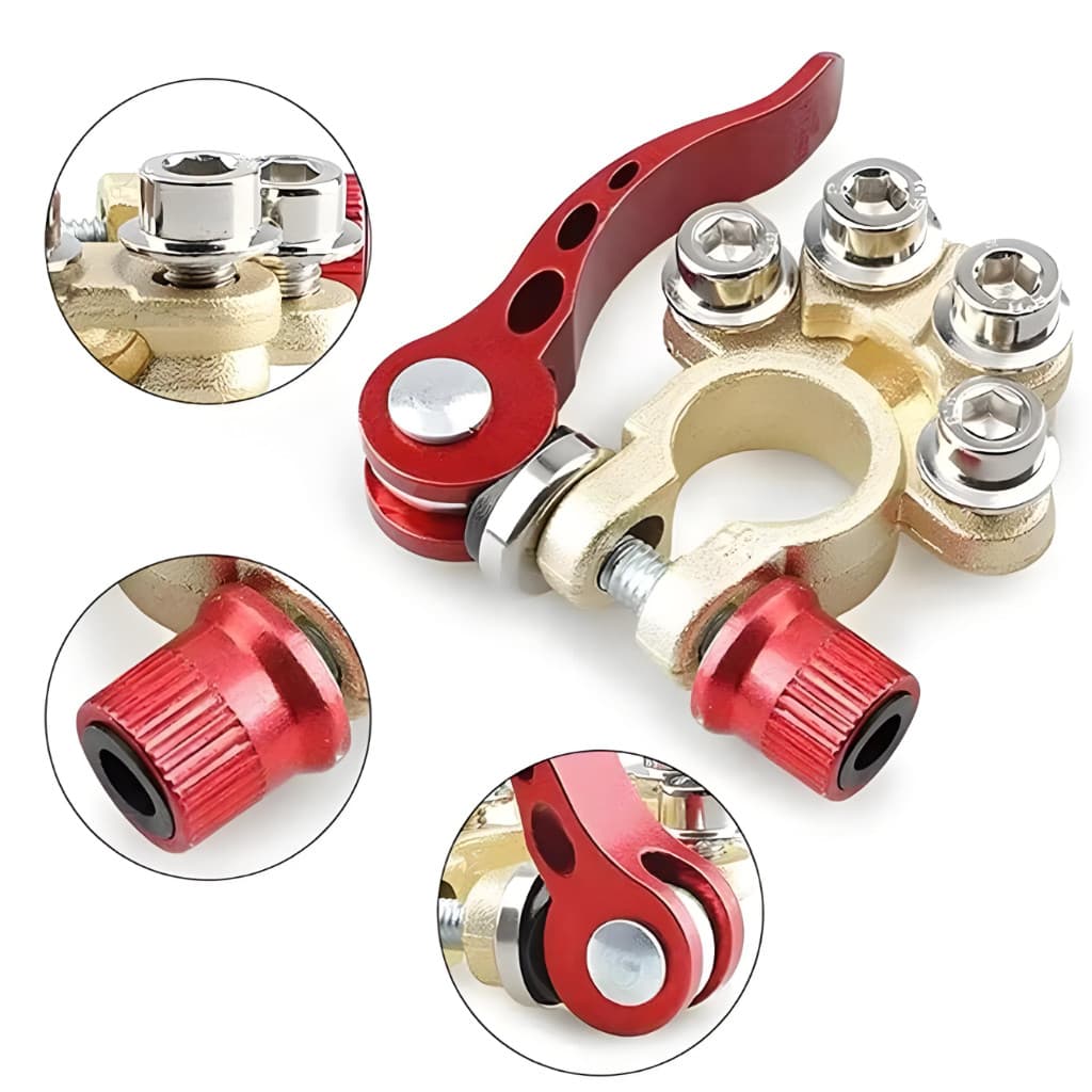 Par De Terminal Conector Bateria Carro Universal Com Chave Anti Corrosão Engate Rapido