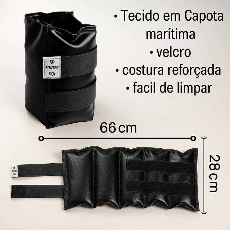 Tornozeleira Profissional 9 kg (Unidade) Caneleira de Peso Academia, Treino em casa