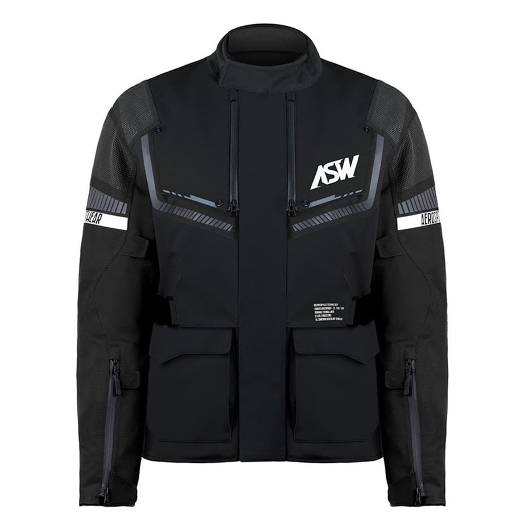 Jaqueta Motociclista Asw Tectonic Preto Impermeavel Parca