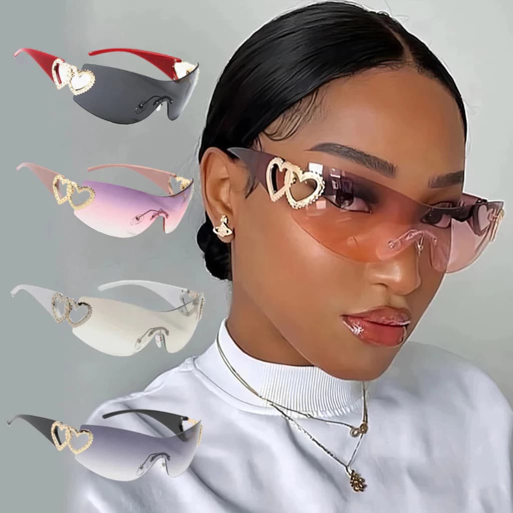 Designer de Moda Óculos de sol Mulher 2026 de Luxo Tendência Sombra Rosa Goggle 2000'S Mujer