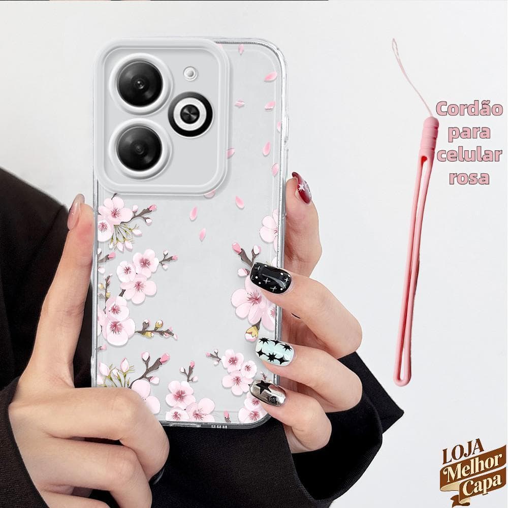 Capinha Flor Transparente Capa De Celular Para Case Infinix Smart 8 Pro HD Plus Hot 40i Normal Silicone Capas 0014 TSY