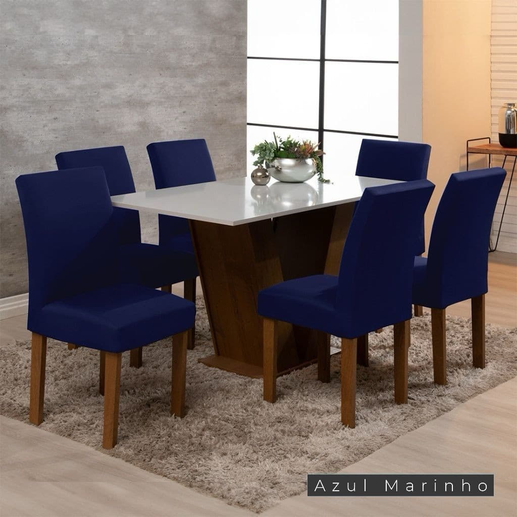 Kit Capa de cadeira 2 4 6 8 Peças Mesa de Jantar Malha em Gel com Elástico Ajustável Promoção