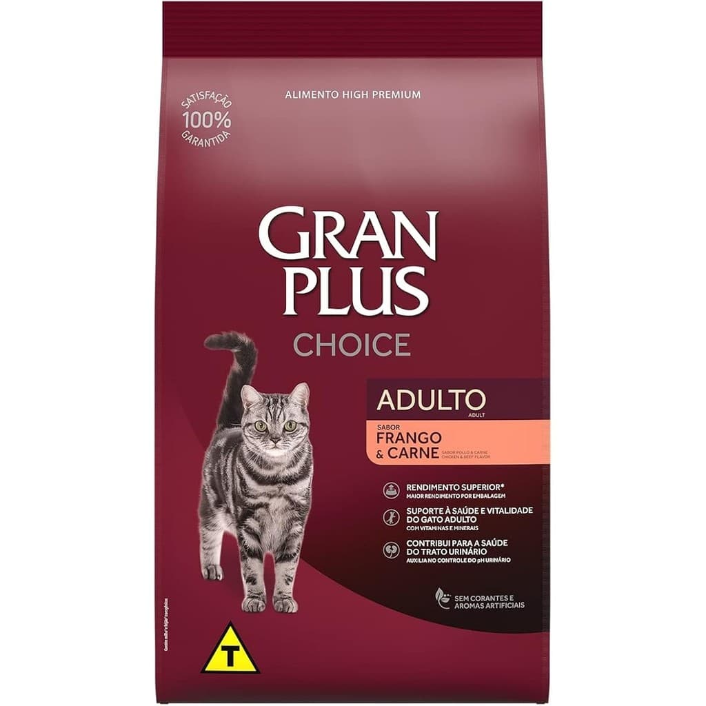 Racao Choice Gatos Adultos 10kg Frango e Carne Sem Corantes Premium
