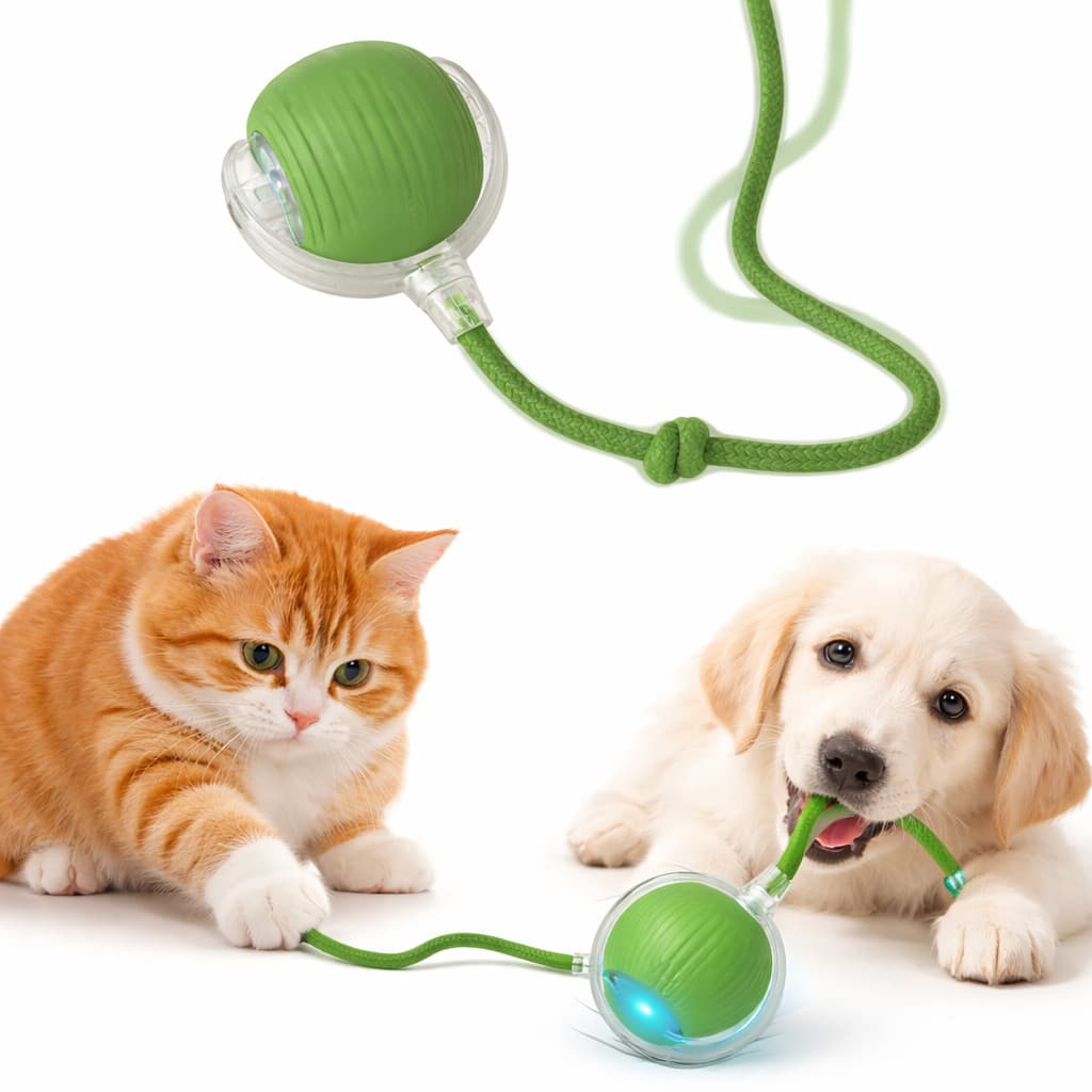 Bola Elétrica Interativa Brinquedo Inteligente Gato Cachorro Bola Rolante Automática Cauda Falsa
