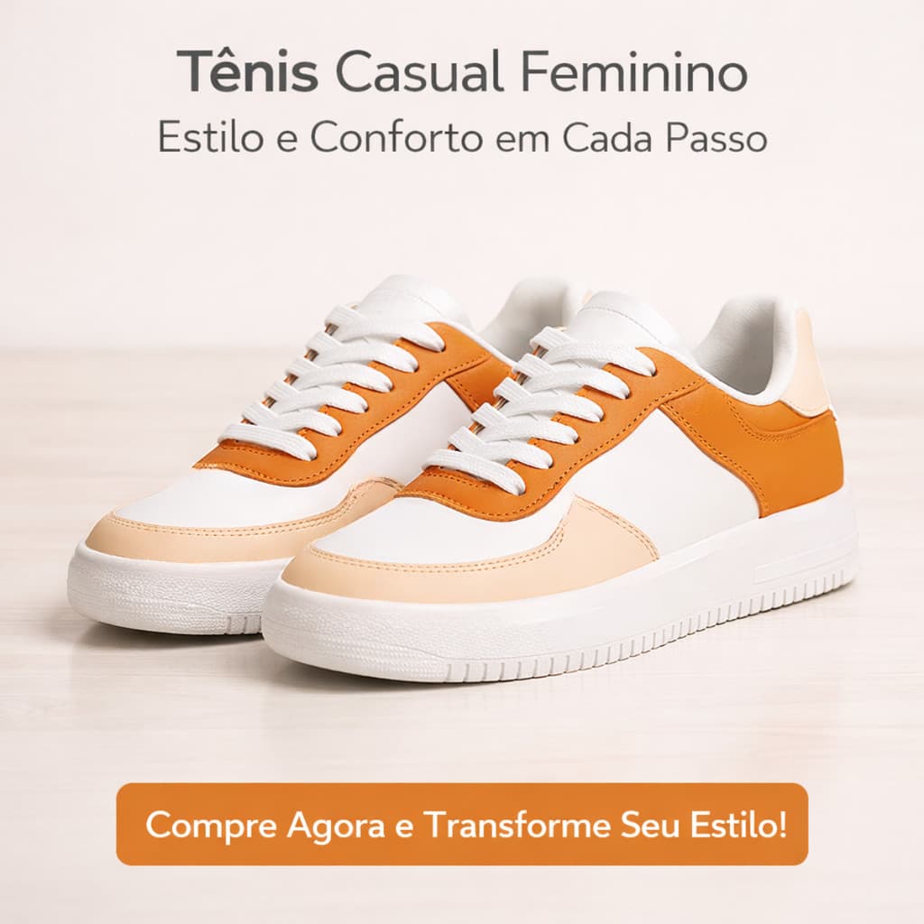 Tênis Casual Feminino Estilo Blogueira Solado Alto Minimalista Antiderrapante - Promoção Envio