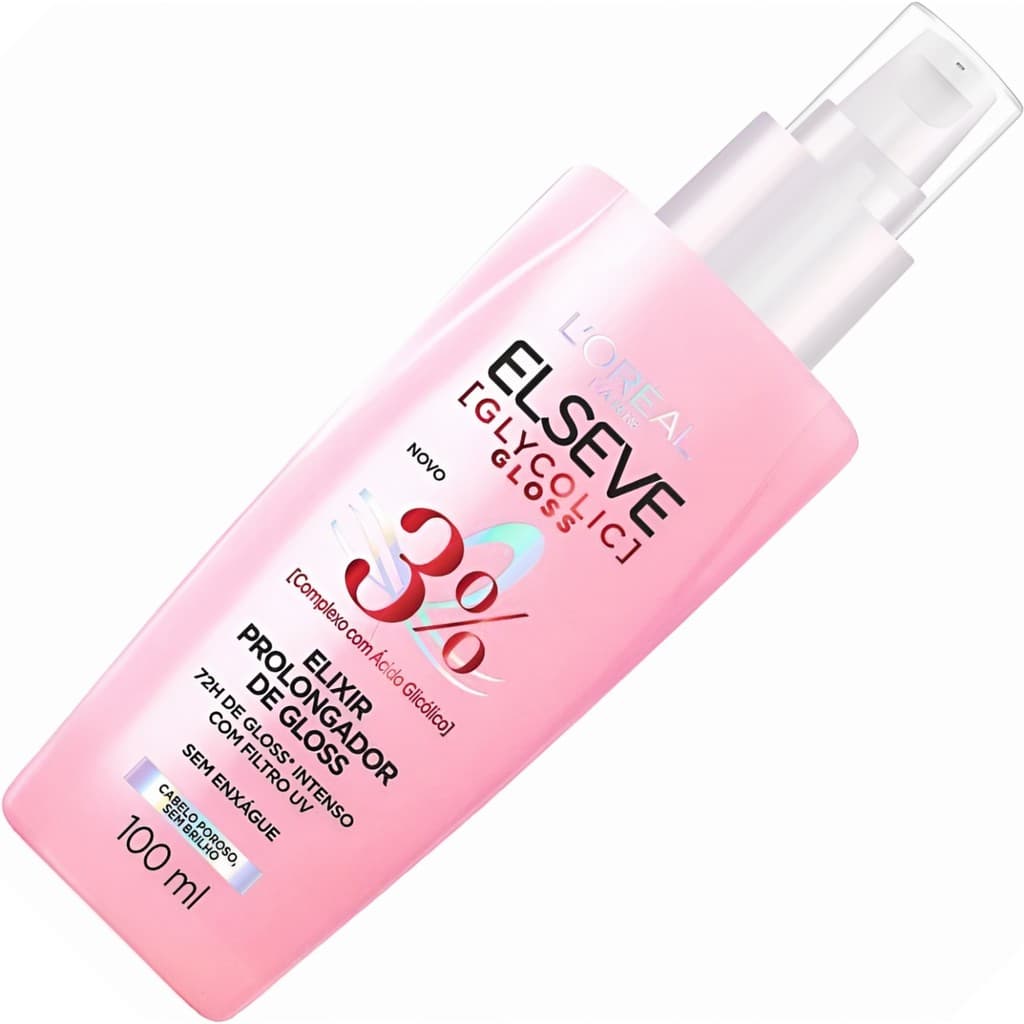 Sérum Elseve Glycolic Gloss 100ml Proteção Térmica Brilho Intensificado Cutículas Seladas