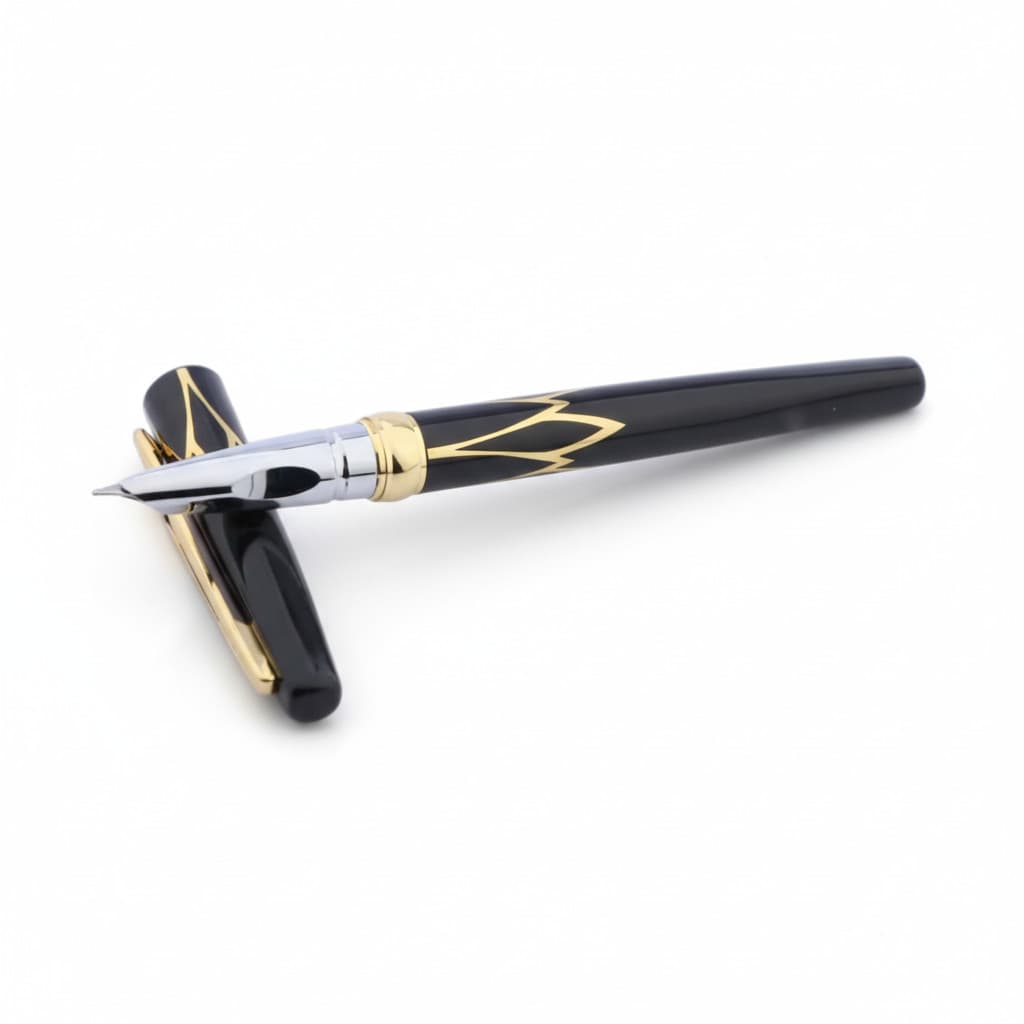 CANETA TINTEIRO EXECUTIVA METAL DOURADO PONTA FINA 0,38MM