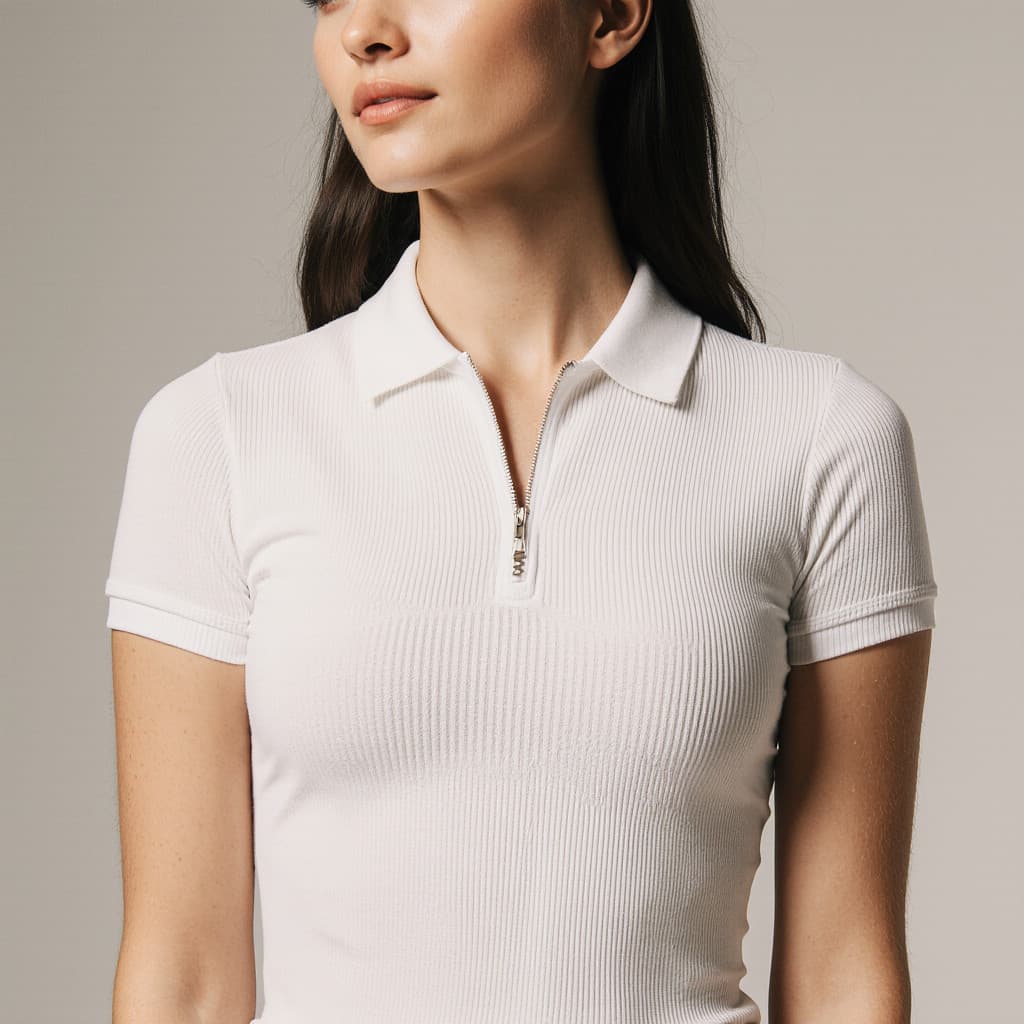 Camiseta Polo Italiana Canelado Com Ziper Camisa