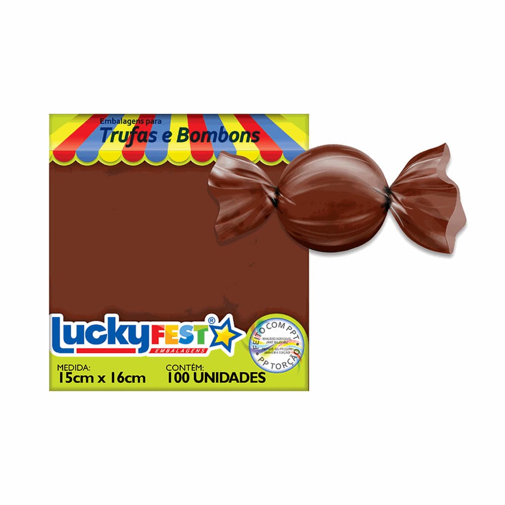 Embalagem Para Trufa Lucky Fest Nenhum - Castanho
