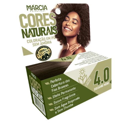 Coloração em Pó Márcia 4.0 Castanho Médio 12g