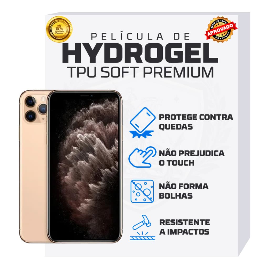 Kit 3 Películas de Hidrogel Fosca Matte para iPhone 11, 11 Pro e 11 Pro Max – Proteção Anti-Reflexo