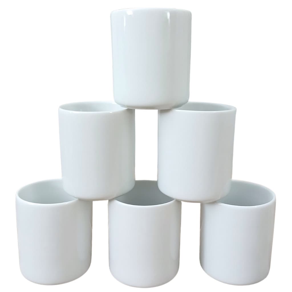 Jogo 6 copos Refresco Café 300ml Kit Porcelana branca (1)