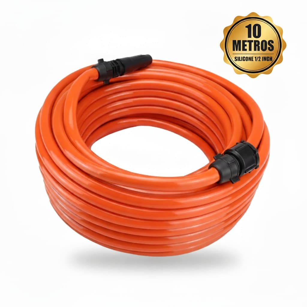 Mangueira de Jardim com Esguicho 100% Silicone 5 e 10 Metros Super Flexível e Resistente