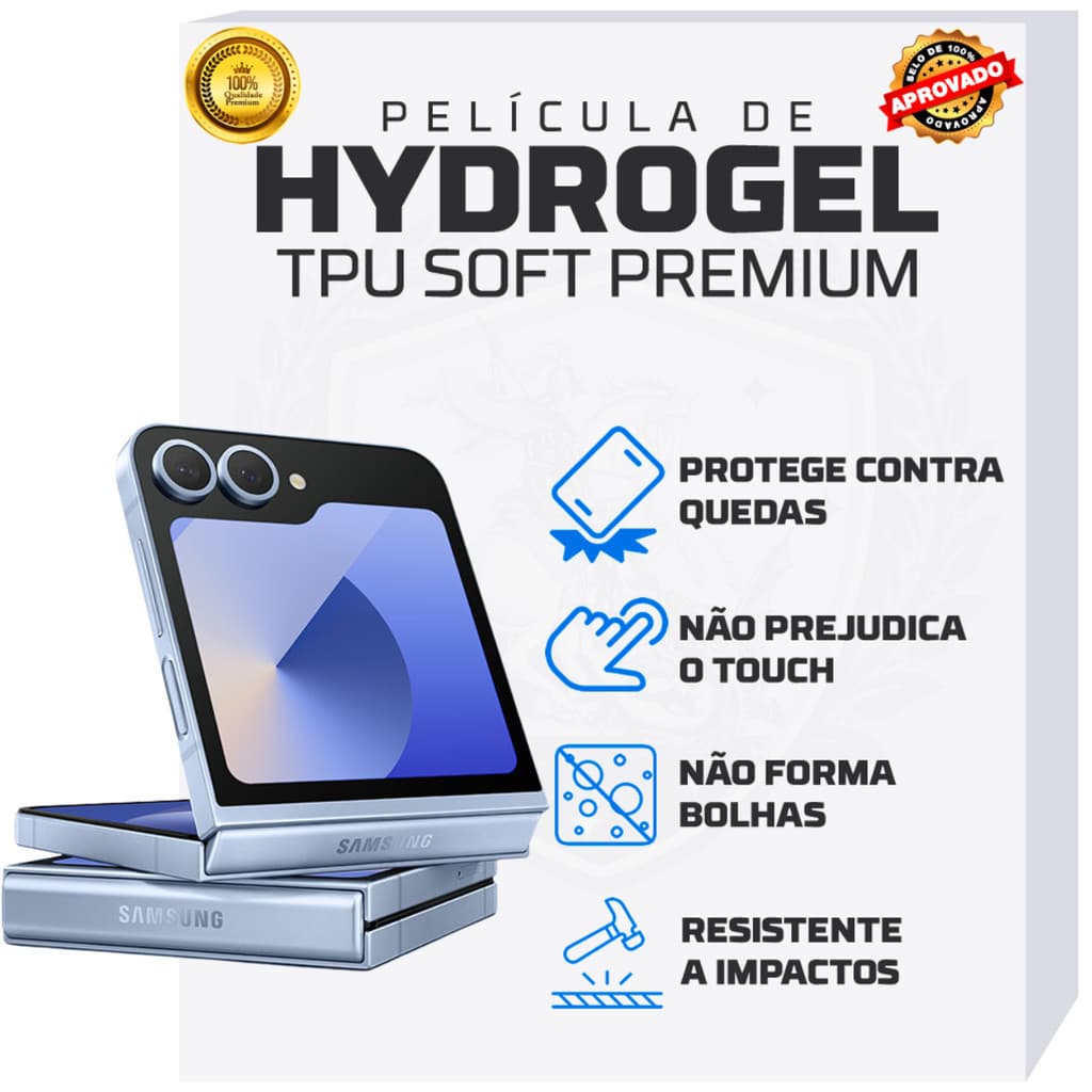 Película Fosca Gamer Premium para Samsung Galaxy Z Flip 6/5/4/3/2 Hidrogel Full Cover