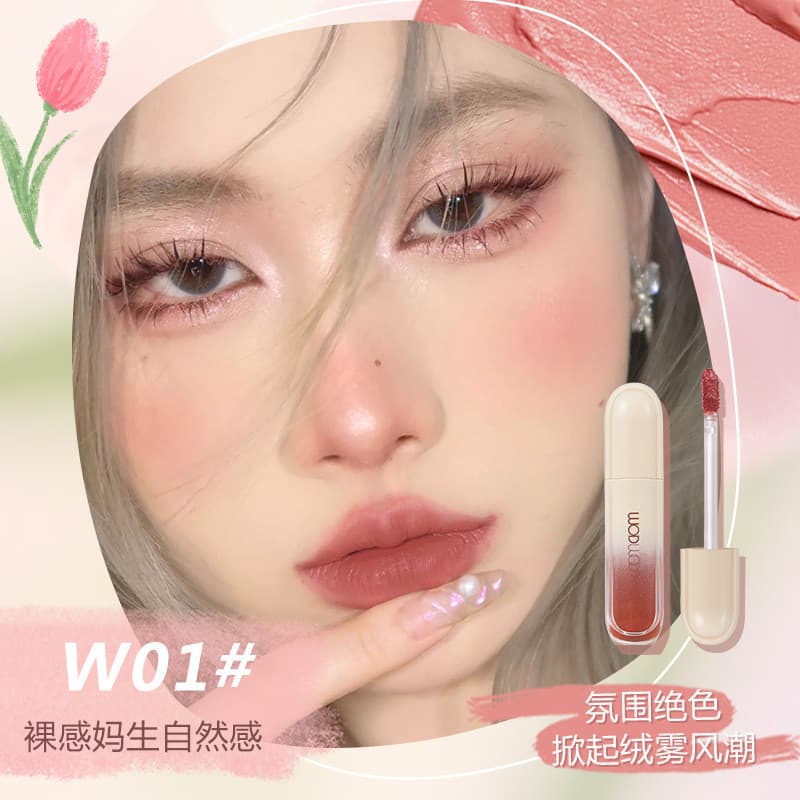 WODWOD veludo névoa luz creme brilho labial fosco baixa saturação Pseudo-Face estudante barato cinza rosa batom