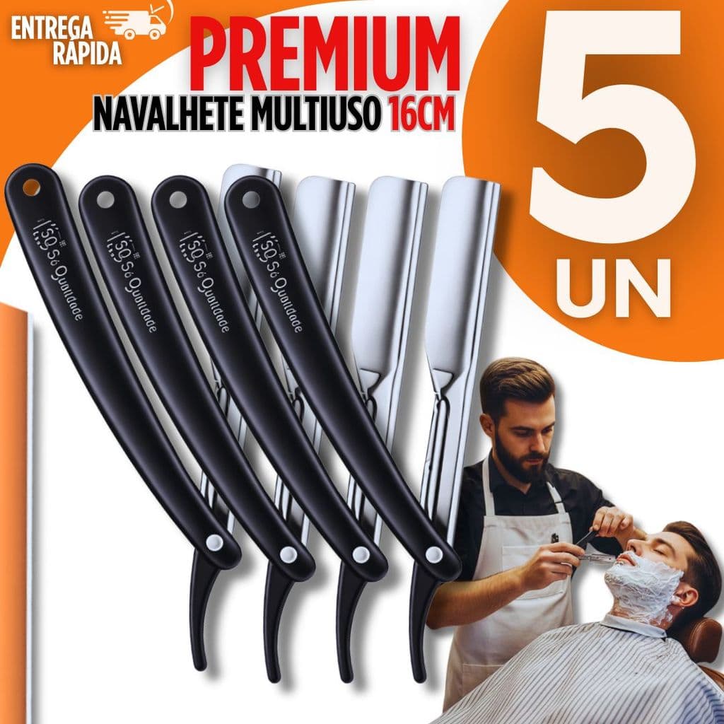 Navalhete Forte Navalha Barbeador Profissional Barbearia Barba Cabelo Acabamento Barba Navalhas