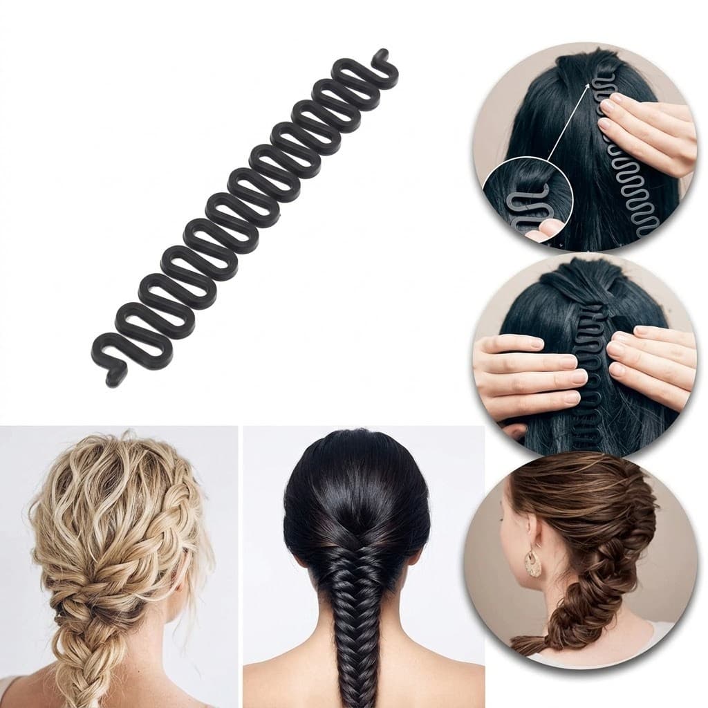 Modelador de Tranças Fácil Shang Du - Acessório de Cabelo Prático para Penteados e Trança Embutida