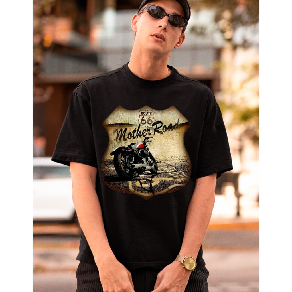 Camiseta  Masculina Moto Race Route 66 Harley Camisa de Algodão Premium Reforçado Ombro A Ombro. | Promoçao |