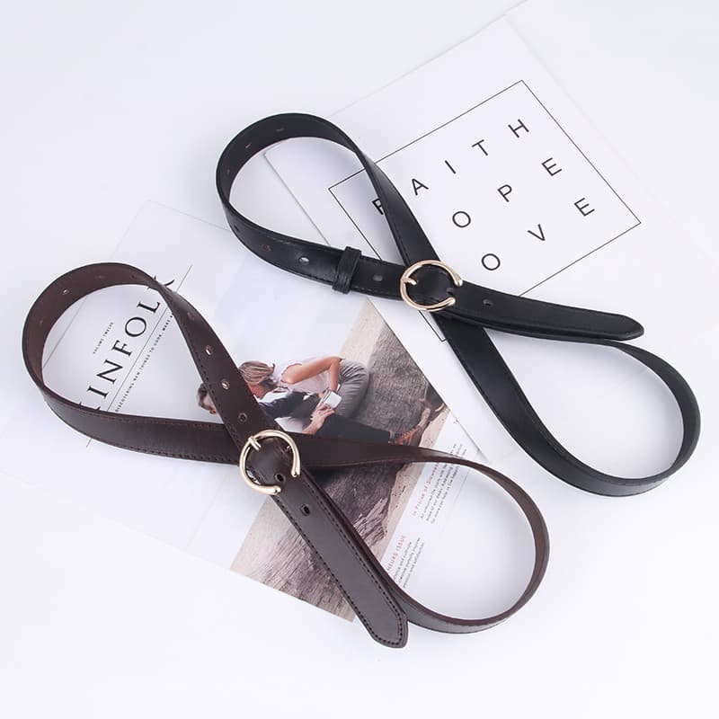 Cinto de moda coreana feminino estilo ins Jeans preto cinto de tira fina senhoras simples All-Match decoração estilo inf