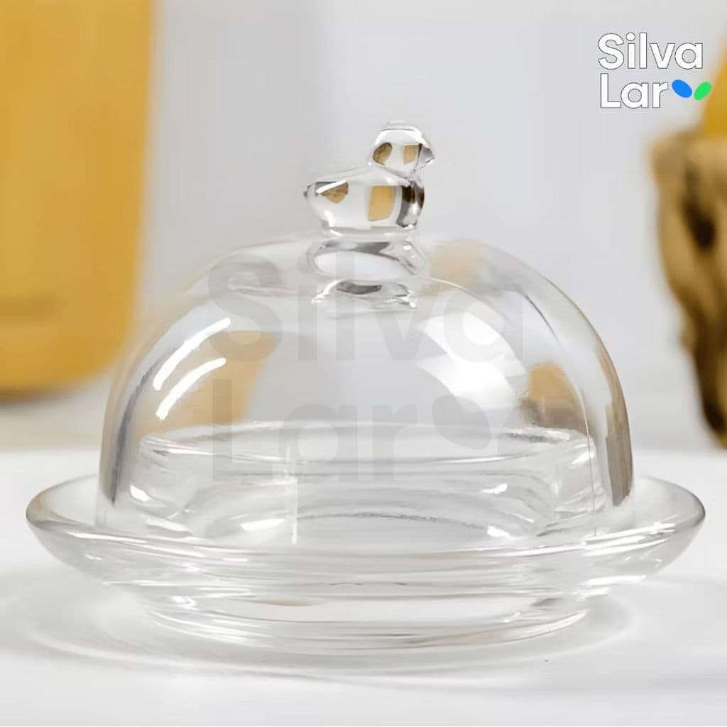 Manteigueira de Cristal Luxo Lyor 9,5x6,5cm – Detalhe Refinado para Mesa Posta