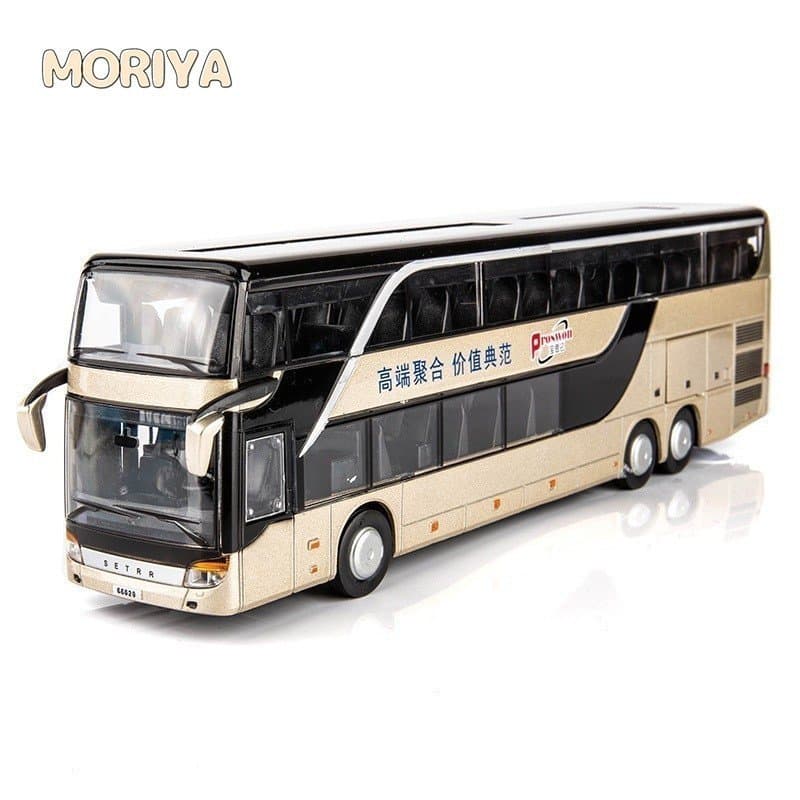 MODELO ÔNIBUS DOUBLE DECKER PARA CRIANÇAS, SIMULAÇÃO BRINQUEDO, LIGA 1:50