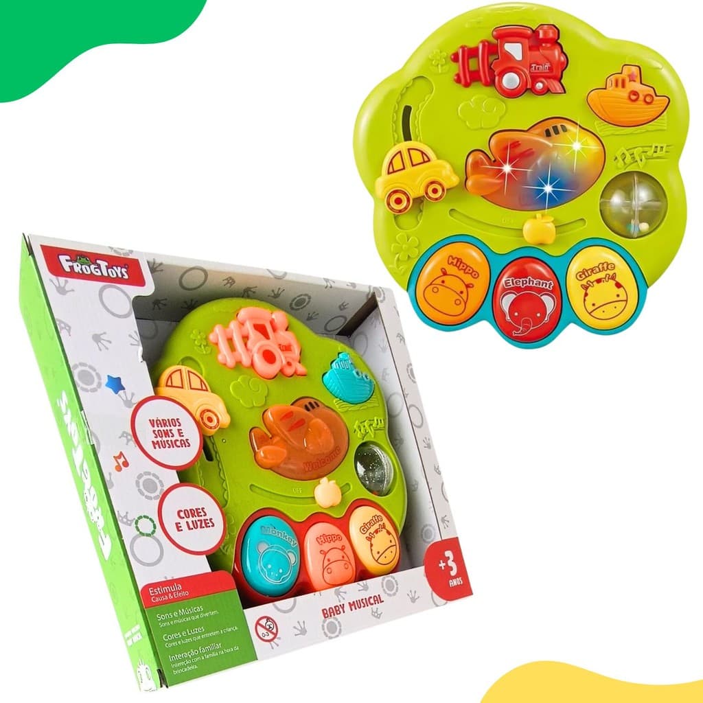Brinquedo Baby Musical Vários Sons e Luz Didático Educativos