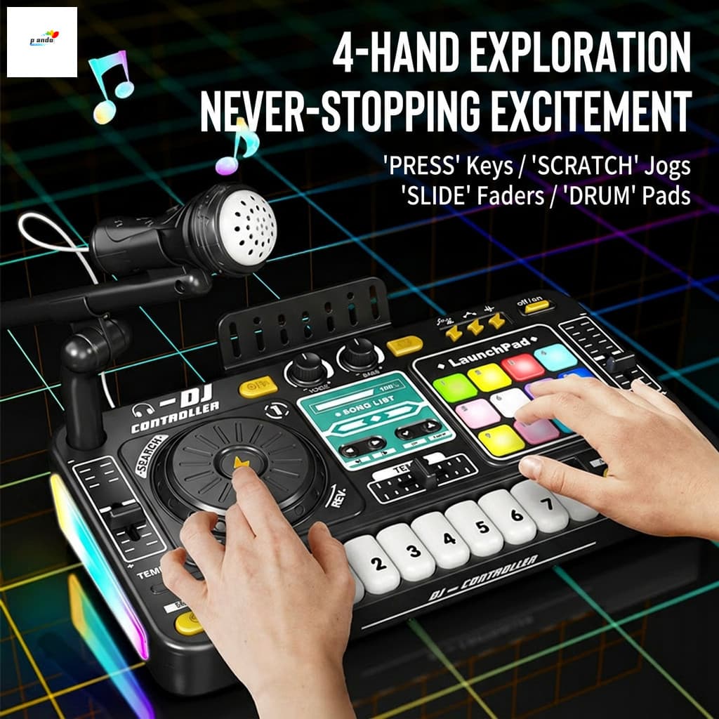 Brinquedo Infantil DJ Player-Simulação De Música Bluetooth Jogável Com Microfone