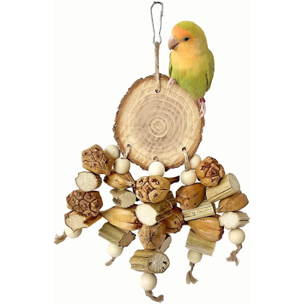 Brinquedos Naturais para Pássaros - Brinquedos de Mastigar para Periquitos, Papagaios, Calopsitas, Caturinhas, Conures -
