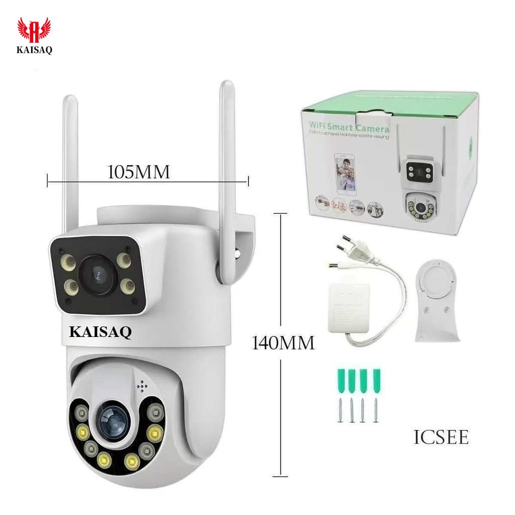 Câmera De Segurança a Prova de água Lente Dupla APP YOOSEE IP66 Camera IP WiFi 360 marisa