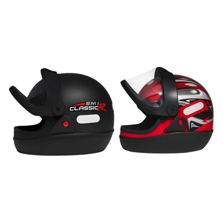 Kit 2 Capacete Moto Masculino Preto Fosco e Vermelho San Marino
