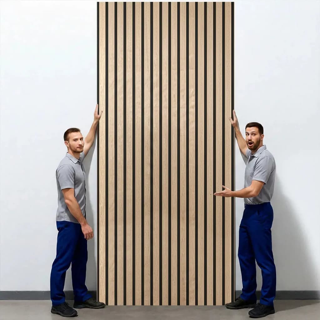 Kit 2 Placa Ripado Decorativo Adesiva 300x60 Painel Premium Alta Qualidade Sala Penteadeira Tipo MDF