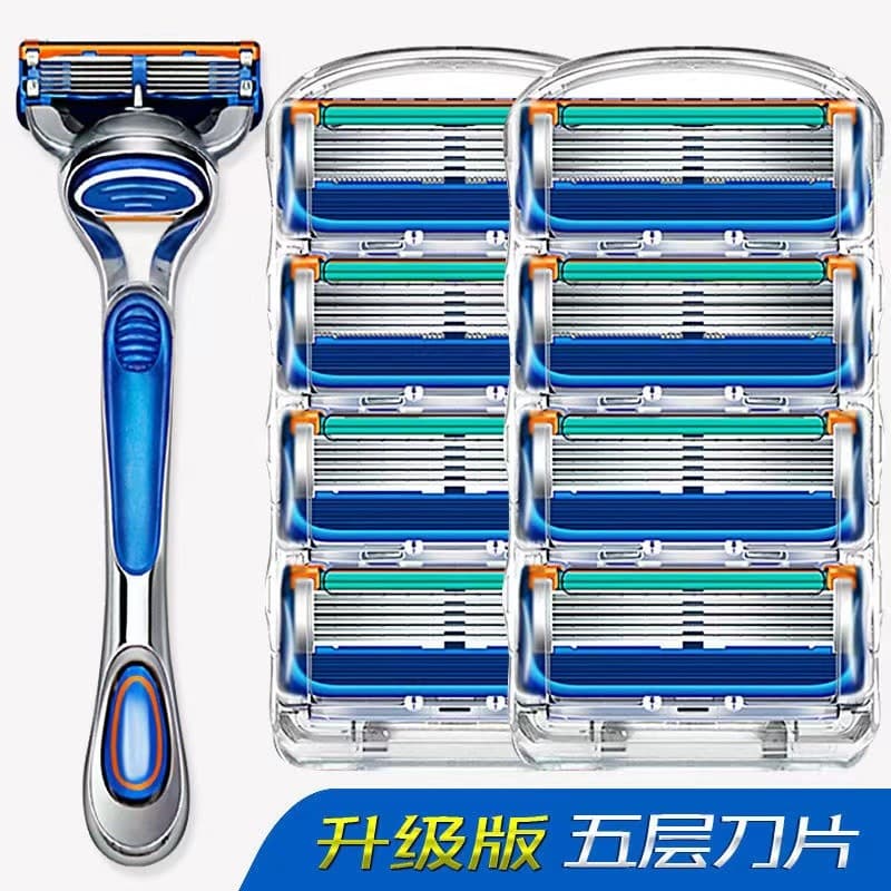 Lâmina de barbear Manual doméstica 2025, lâmina de barbear Universal de cinco camadas tipo lâmina afiada masculina
