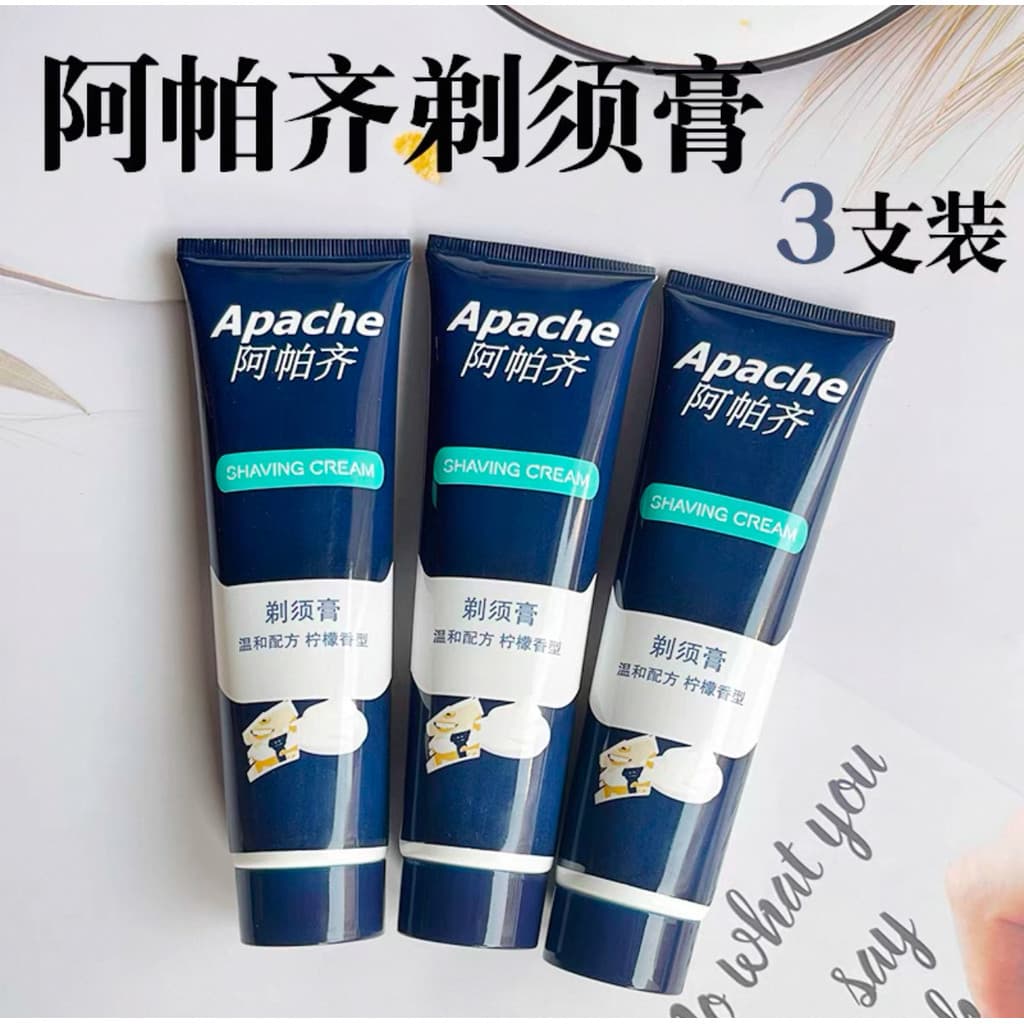 3-Pack Apache Creme de Barbear Masculino Gel de Barbear Suavizante Barba Barbear Rosto Líquido Sólido