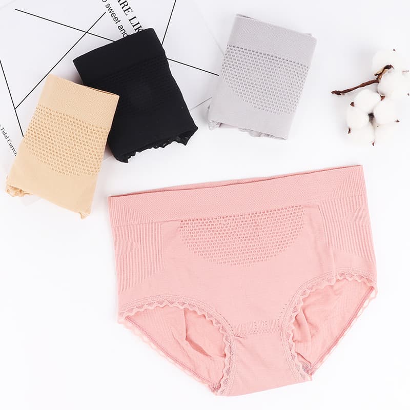 Calcinha sem costura feminina 2.0 favo de mel calcinha feminina calças pélvicas puro algodão inferior renda barriga-estr
