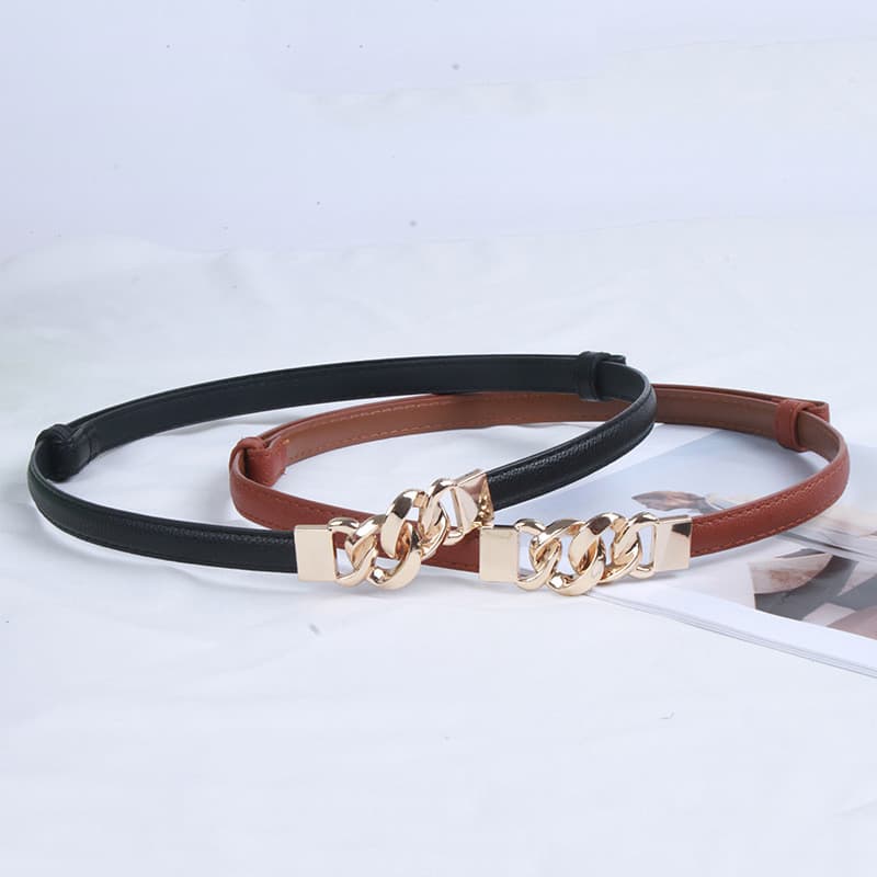 Europeu americano rua tiro novo estilo fivela de corrente ajustável senhoras retrátil moda cinto moda literária All-Matc