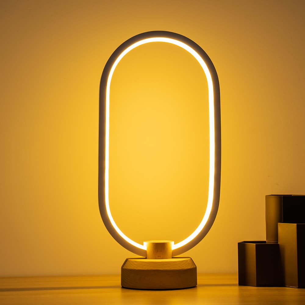 Candeeiro De Mesa LED Inteligente De Madeira Maciça , Luz Noturna Criativa Para Companheiro De Sono , Cabeceira Dormir .