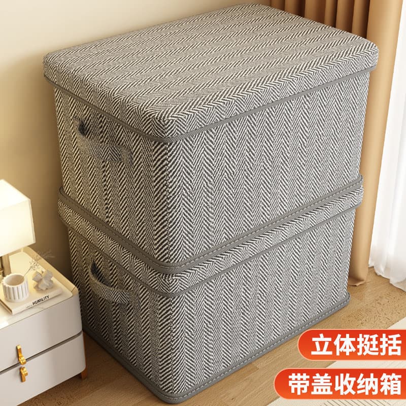 Guarda-roupa dobrável caixa de organização de grandes dimensões com tampa cesta de armazenamento de roupas domésticas co