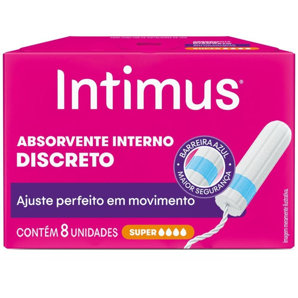 ABSORVENTE INTERNO INTIMUS DISCRETO SUPER 8 UNIDADES