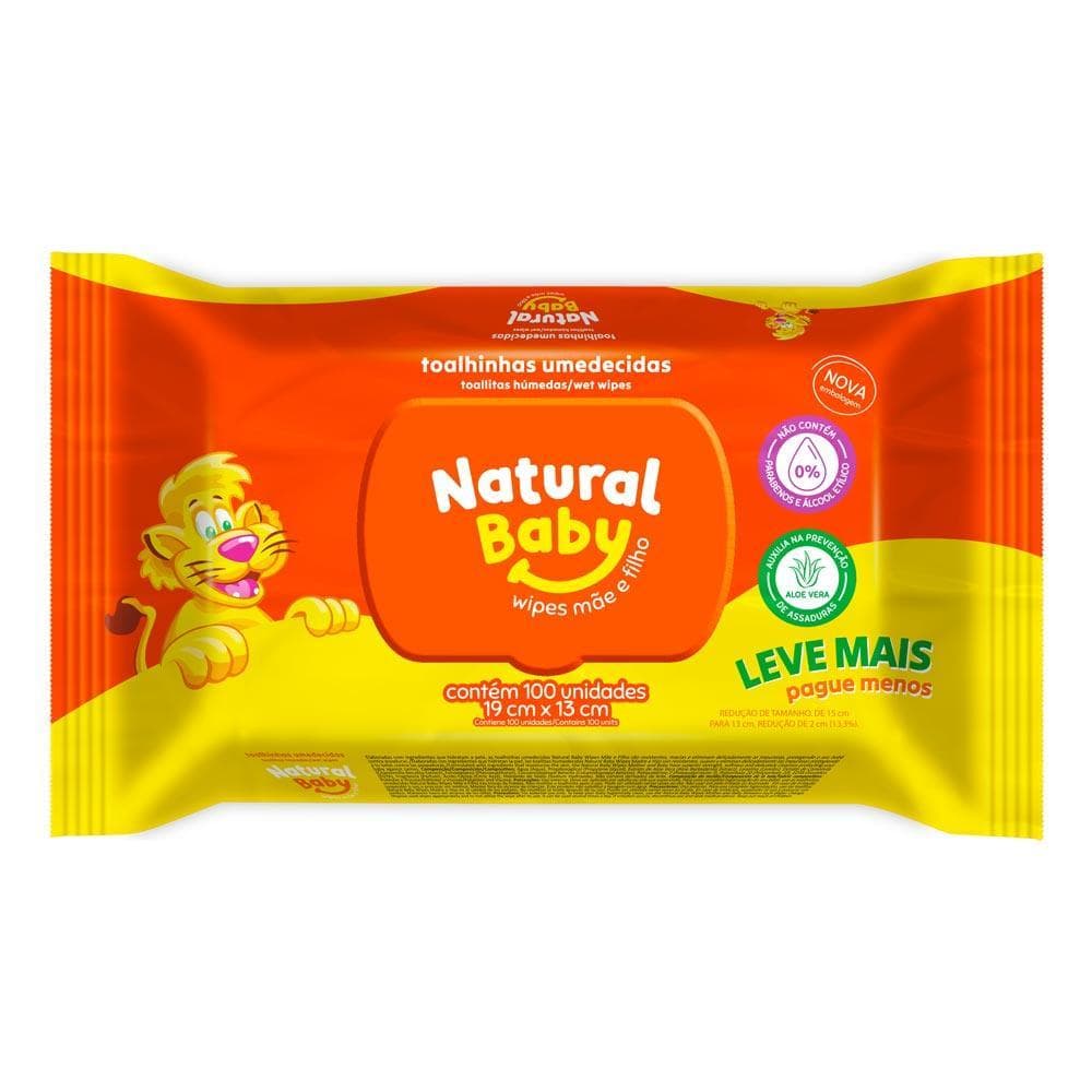 TOALHA UMEDECIDA NATURAL BABY LEVE 100 PAGUE 80 ESPECIAL
