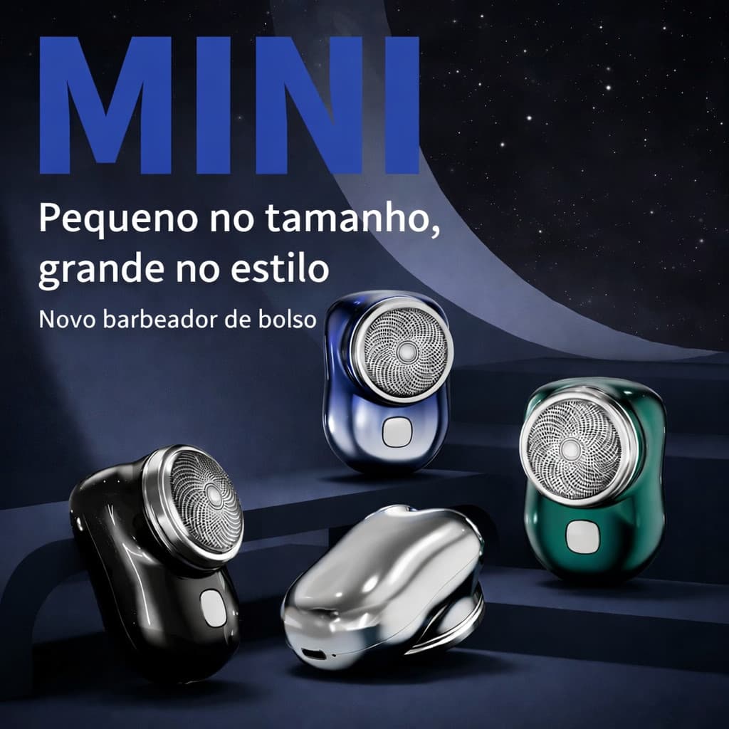 Mini Barbeador Elétrico Portátil À Prova D'água Carga Rápida Aparador De Barba De Bolso Silencioso