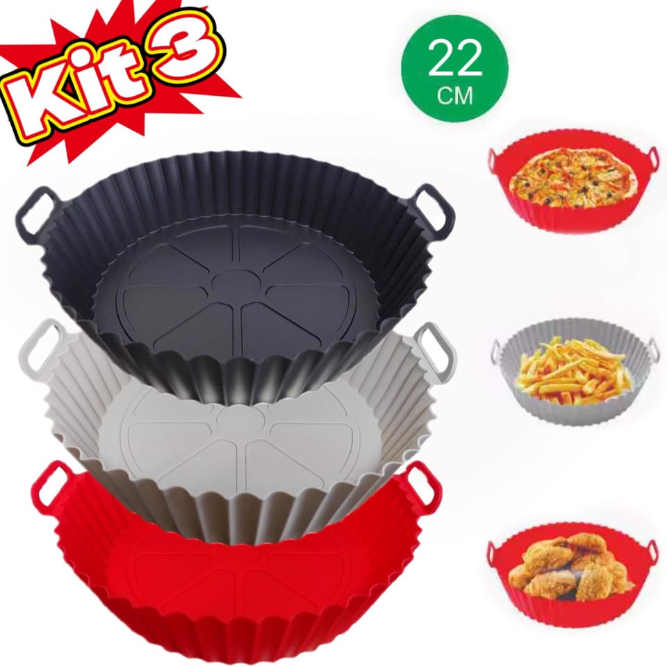3/2/1 Forma de Silicone para Air Fryer Fritadeira Reutilizável Cesto