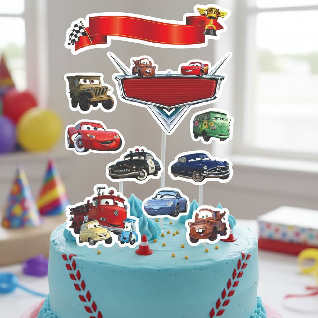 Topo Personalizado Decoração Bolo Aniversário Carros