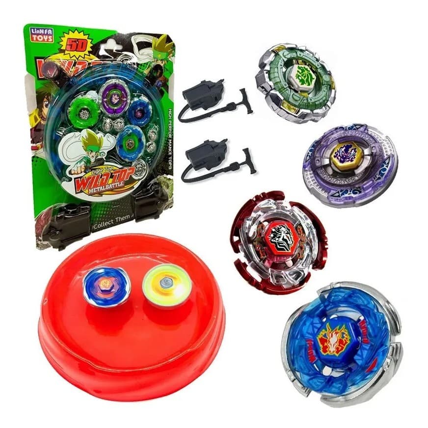 Kit Beyblade Metal Led Original + 2 Lançadores