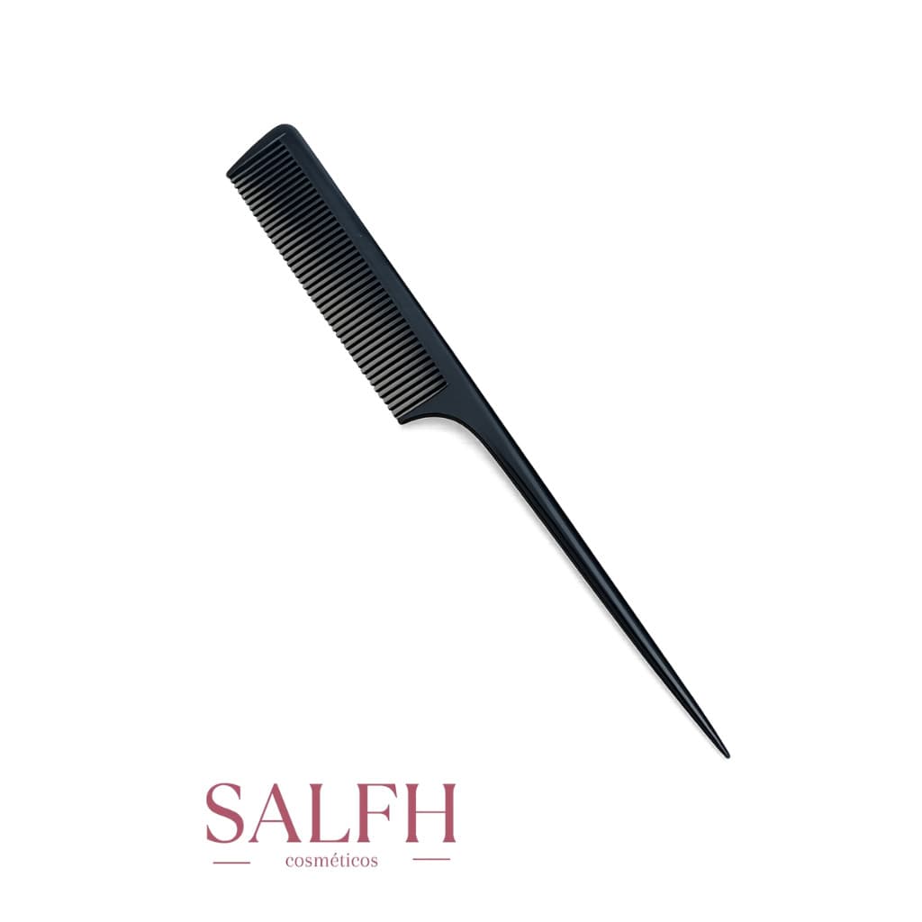 Pente Fino de Carbono p/ Cabelo Anti Estático Separador de Mechas Profissional 21cm cor Preto Salfh