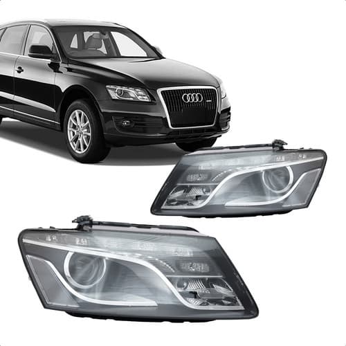 Farol Q5 2009 A 2012 C/projetor C/led Entrada Xenon S/logo