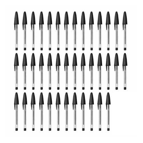 Kit 40 Canetas BIC Preto Original Escrita Alta Durabilidade Ideal para Escola Escritório Dia a Dia