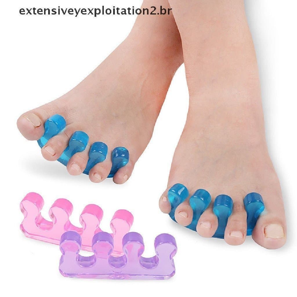 BR 2Pcs Separador De Dedos De Silicone Macio Flexível Ferramenta De Pedicure De Manicure .