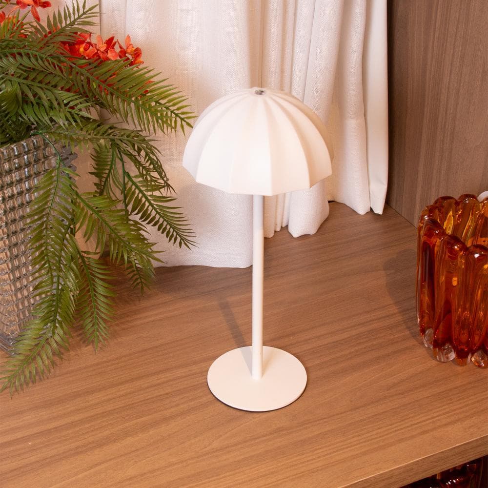 Luminária de Mesa Led Usb Wolff Sombria 15cm 34cm Branca